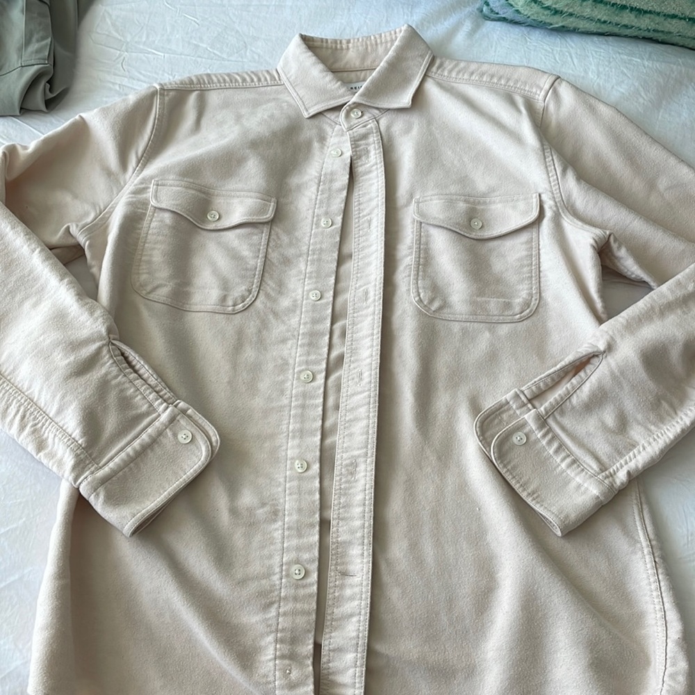 REISS MENS CREAM BUTTON DOWN